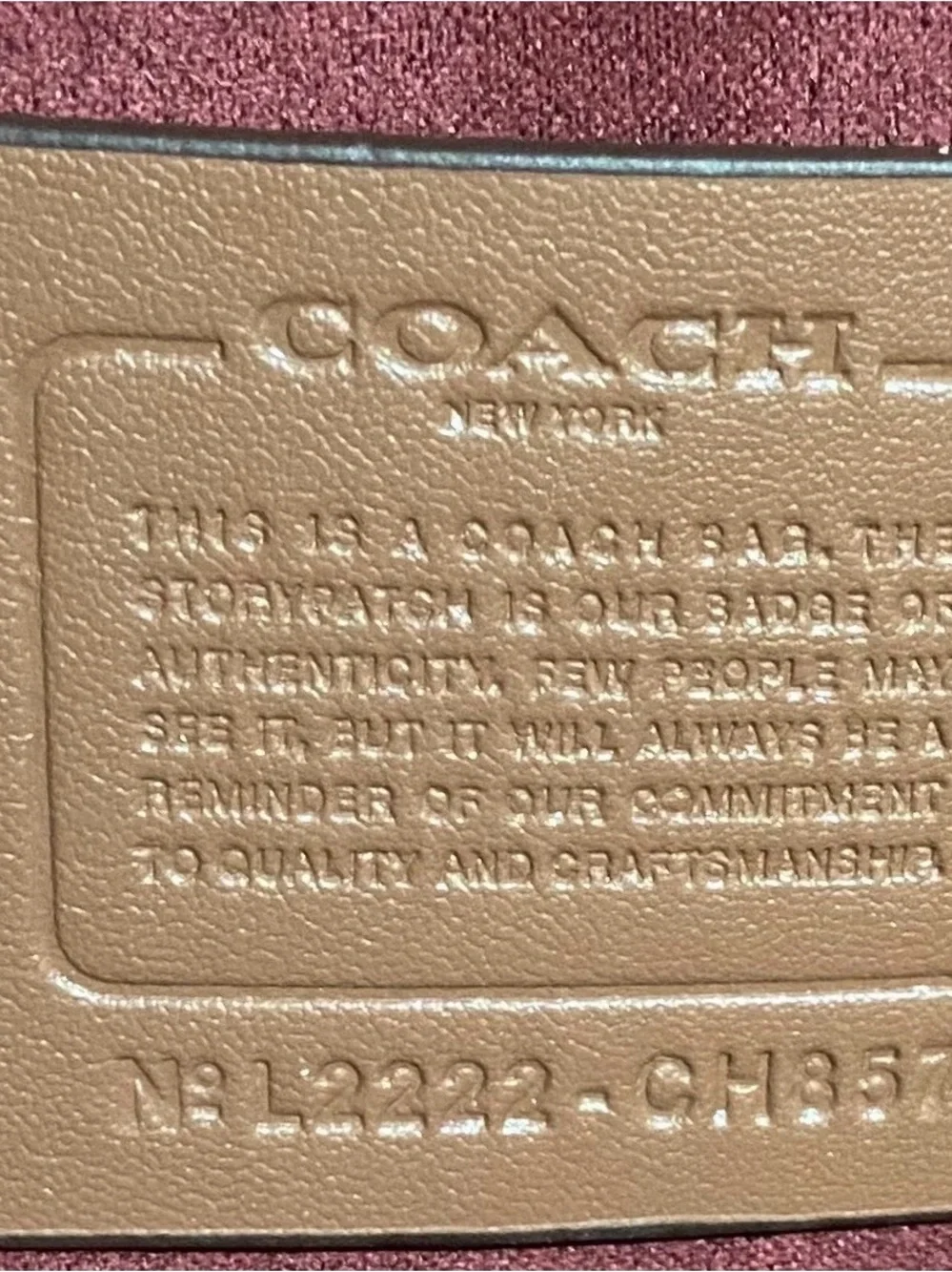 Coach structured pebbled